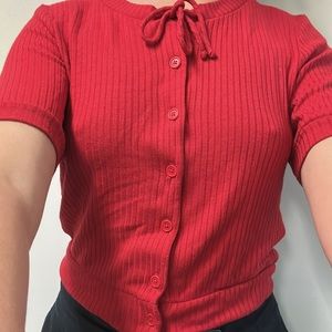 Stripe textured Reformation MADE IN USA top